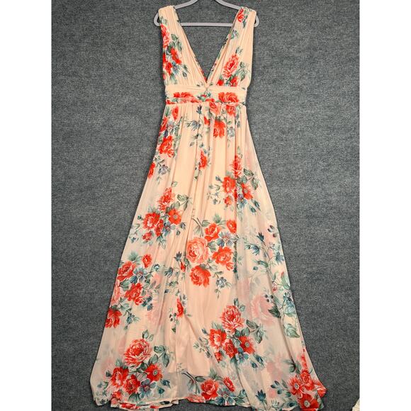 Lulu's Floral Maxi Dress - Pink and Green - Picture 4 of 15